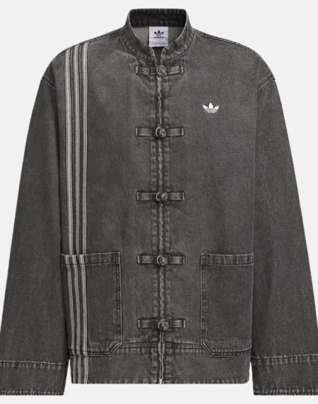 Adidas Chinese New Year Grey Striped Denim Jacket