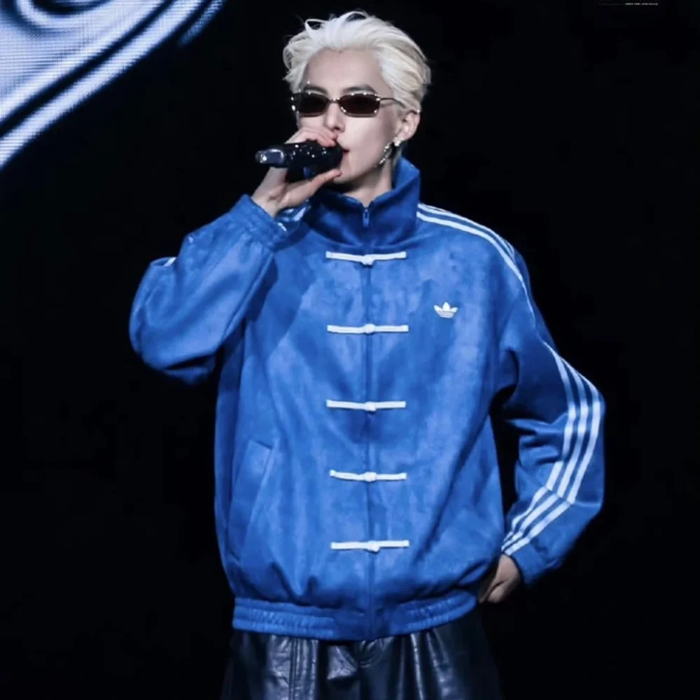 Dylan Wang Adidas Chinese New Year Blue Suede Jacket