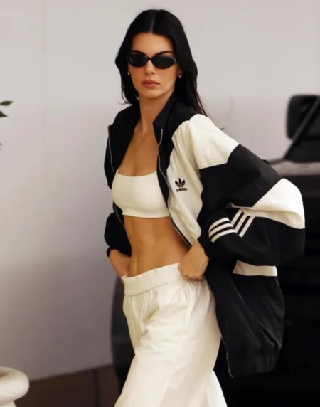 Kendall Jenner Adidas Black & White Track Jacket