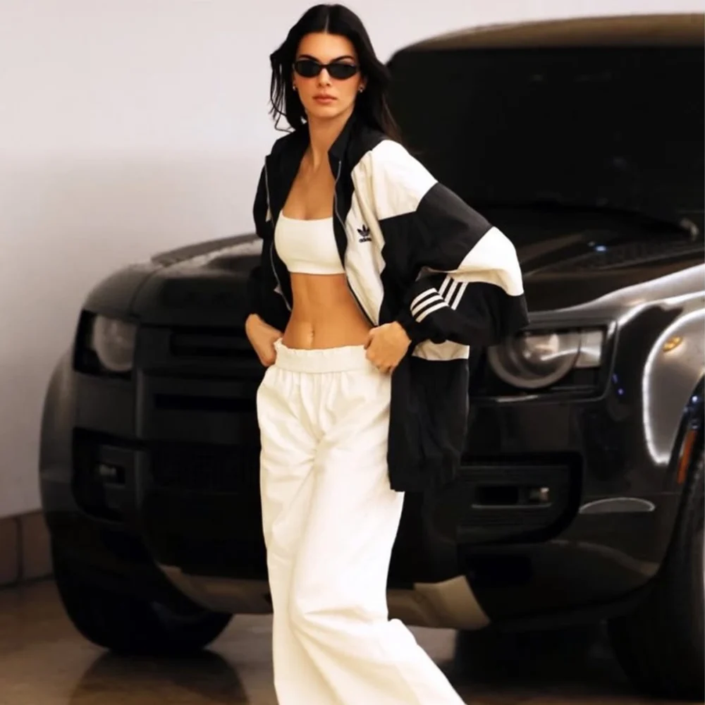 Kendall Jenner Adidas White & Black Track Jacket