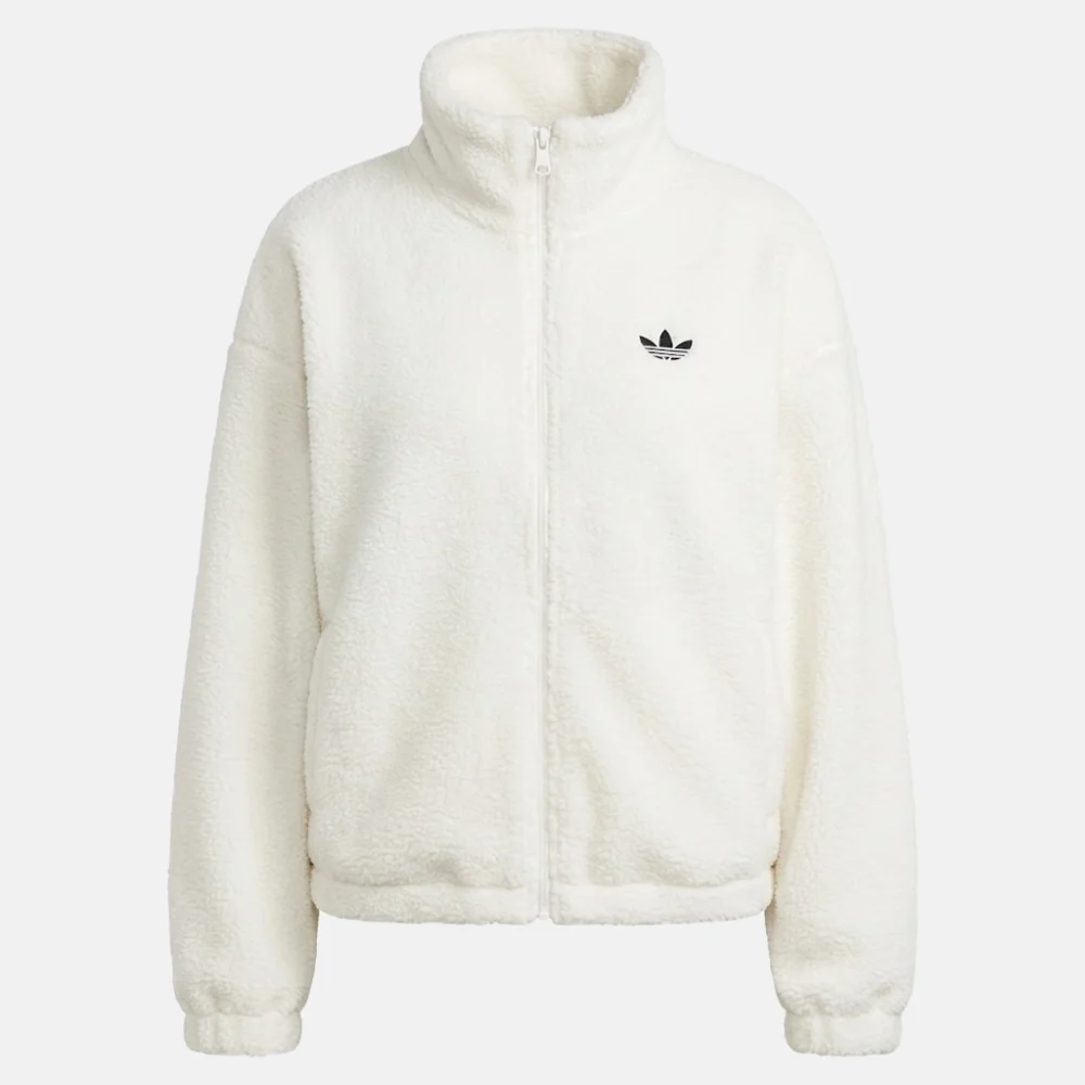 adidas Originals White Teddy Full Zip Jacket