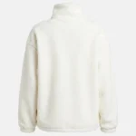 adidas Originals White Teddy Full Zip Jacket Back