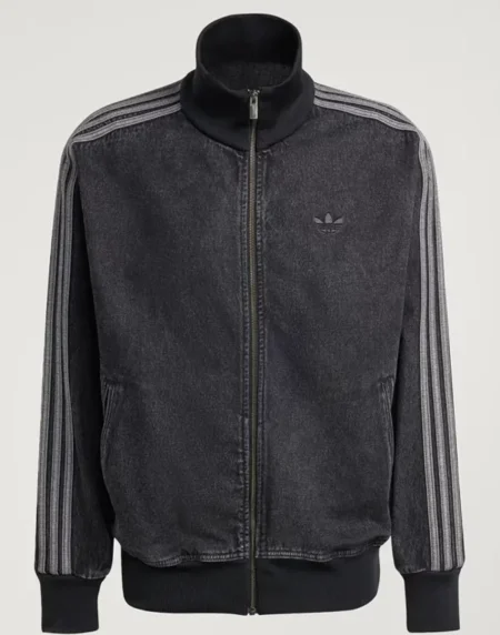 Adidas Classic Black Denim Zipper Jacket