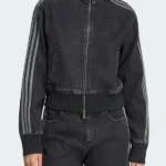 Adidas Firebird Black Denim Crop Top