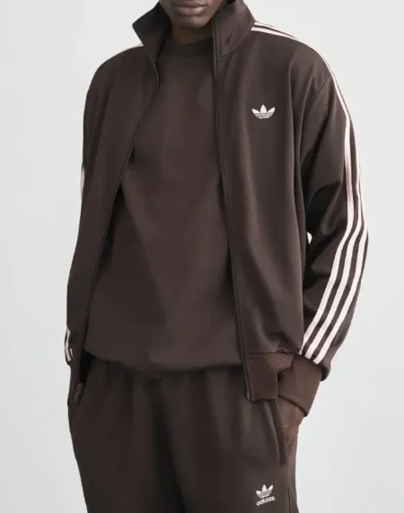 Adidas Firebird Coffee Brown Front Jacket