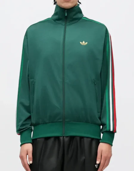 Adidas Firebird Dark Green Front Jacket