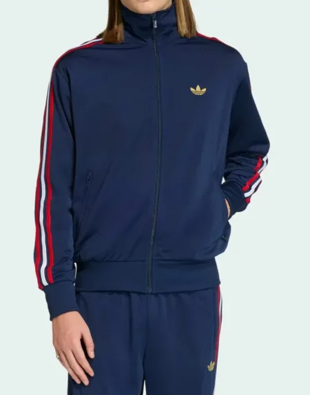 Adidas Firebird Indigo Stripe Front Jacket