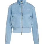 Adidas Firebird Lightwash Blue Denim Track Jacket