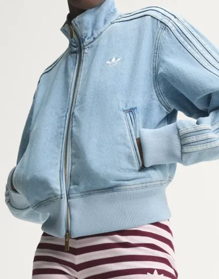 Adidas Firebird Lightwash Denim Track Jacket