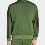 Adidas Firebird Olive Green Front Jacket