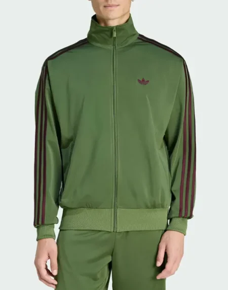 Adidas Firebird Olive Green Front Jacket
