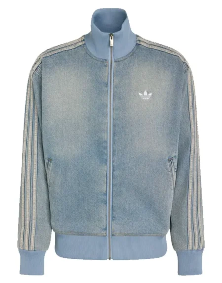 Adidas Firebird Worn Blue Denim Track Jacket
