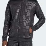 Adidas Monogram All Over Black Front Jacket
