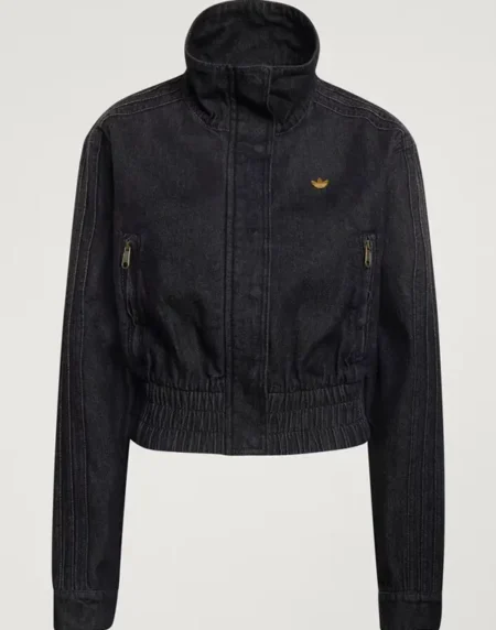 Adidas Originals Black Denim Crop Jacket