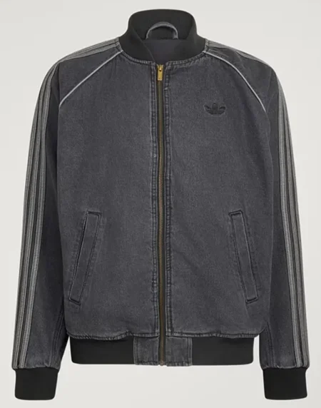 Adidas SST Black Denim Zipper Jacket