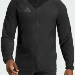 Adidas Tiro Travel Windbreaker Black Front Jacket