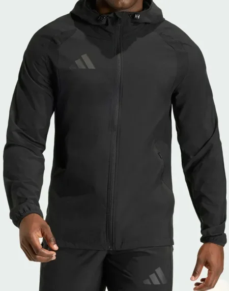 Adidas Tiro Travel Windbreaker Black Front Jacket