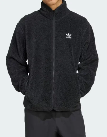 Adidas Trefoil Essentials Teddy Black Jacket