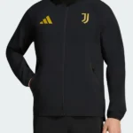 Juventus Turin Travel Windbreaker Black Jacket