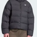 Stand Collar Regen Black Jacket