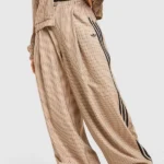 3 Stripes Checks Brown Track Pants