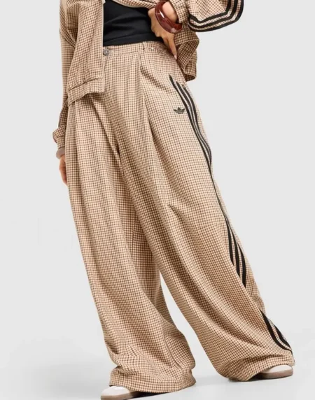 3 Stripes Checks Brown Track Pants