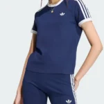 Adidas 3 Stripes Slim Tee Blue Shirt