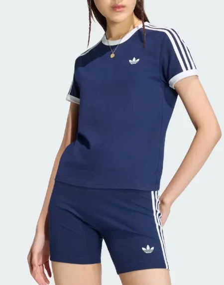 Adidas 3 Stripes Slim Tee Blue Shirt