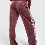Adidas 3 Stripe Velour Track Pants