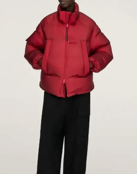Adidas Y-3 Hooded Puffer Red Jacket