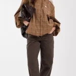 adidas Originals check Brown top