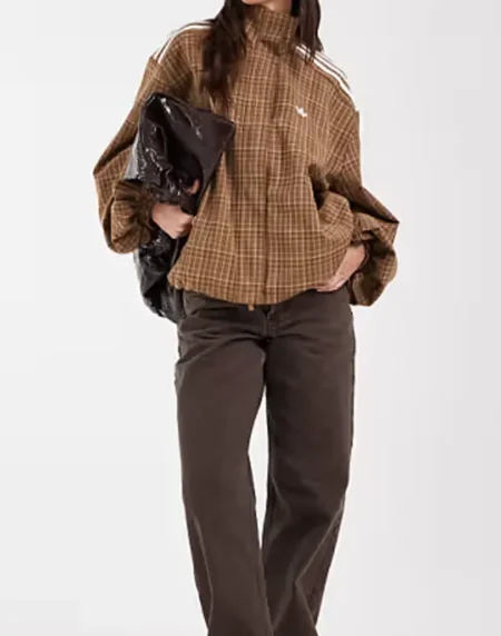 adidas Originals check Brown top
